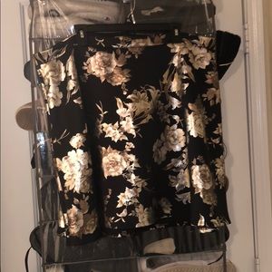 Metallic floral skirt